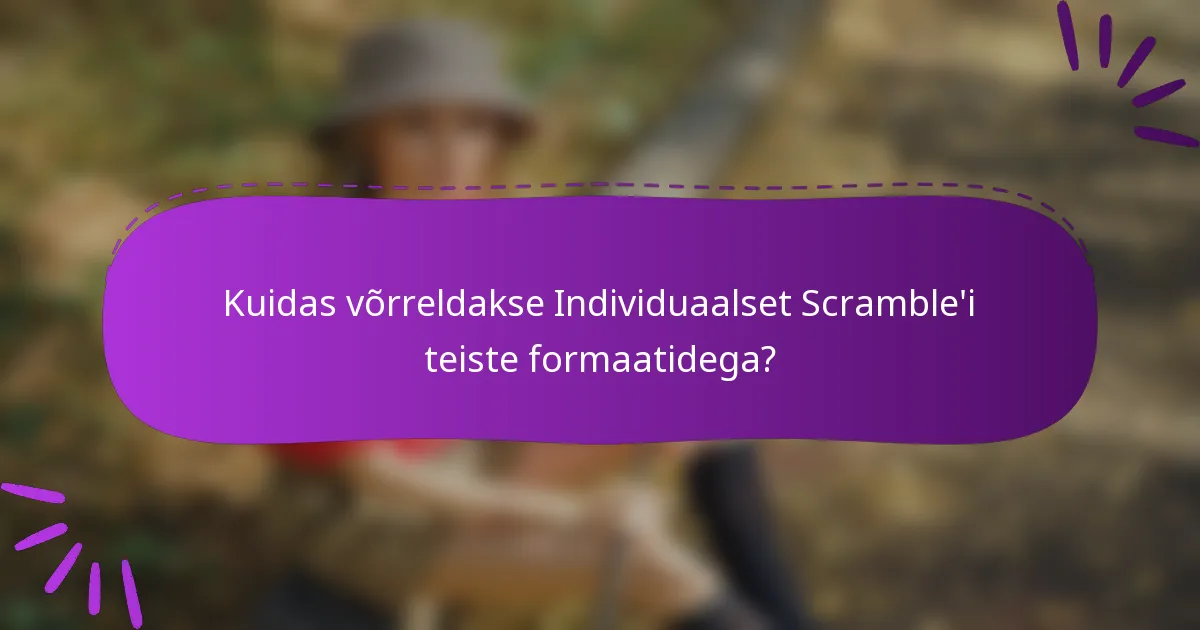Kuidas võrreldakse Individuaalset Scramble'i teiste formaatidega?