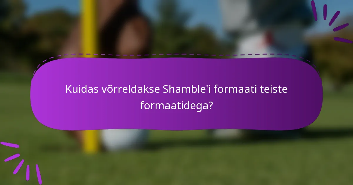 Kuidas võrreldakse Shamble'i formaati teiste formaatidega?