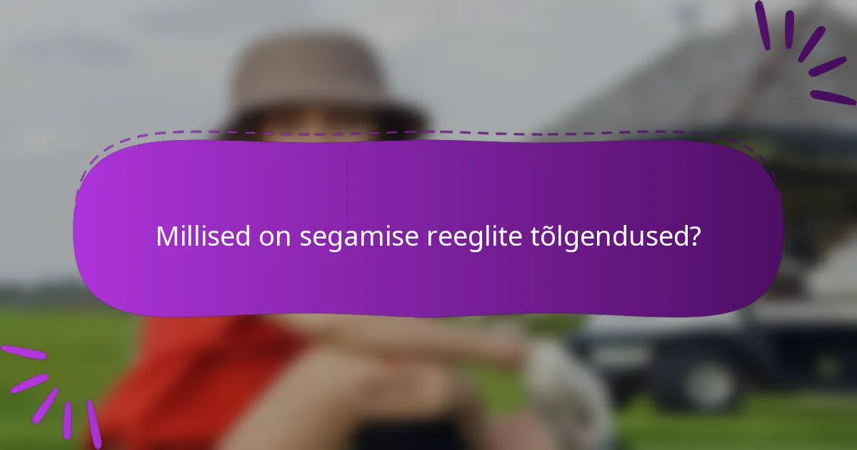 Millised on segamise reeglite tõlgendused?